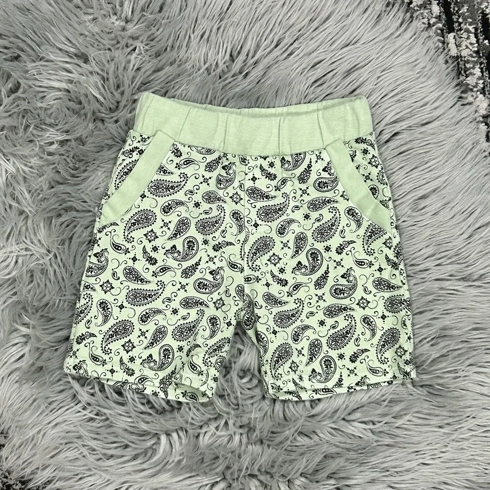 Miki Miette Basics Tarragon Paisley Shorts Size 3T NEW